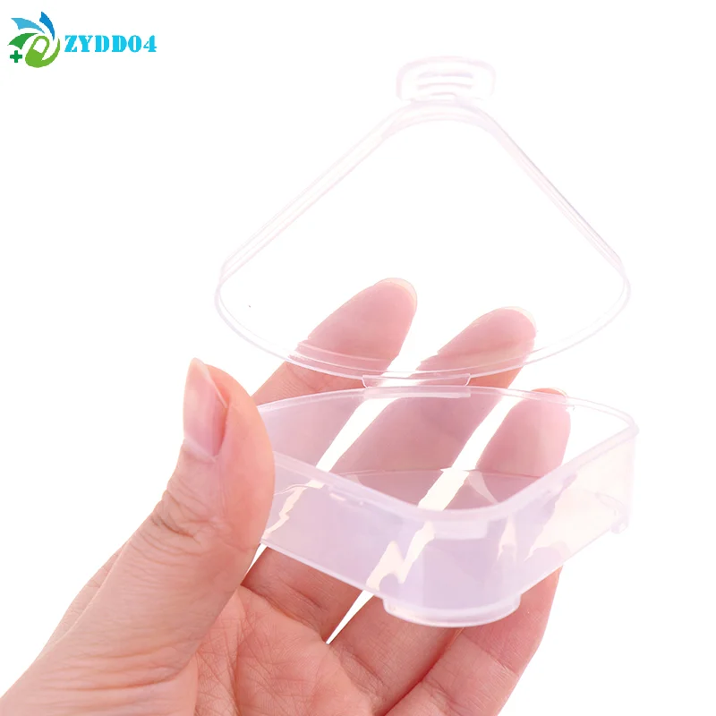 ● Custodia per cosmetici trasparente con spugna triangolare portatile da 1 pezzo, custodia per soffio per trucco, 7 * 6,5 cm