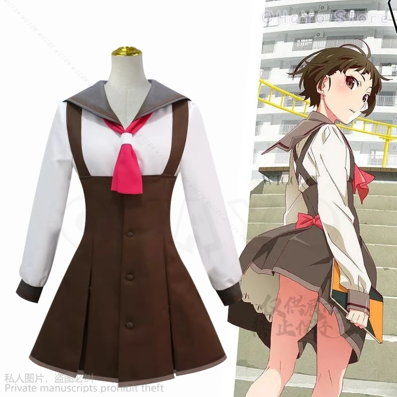 Anime Bakemonogatari Cos Oshino Shinobu Cosplay Sengoku Nadeko Lolita Kanbaru Costume Suruga Halloween Christmas Party Uniform