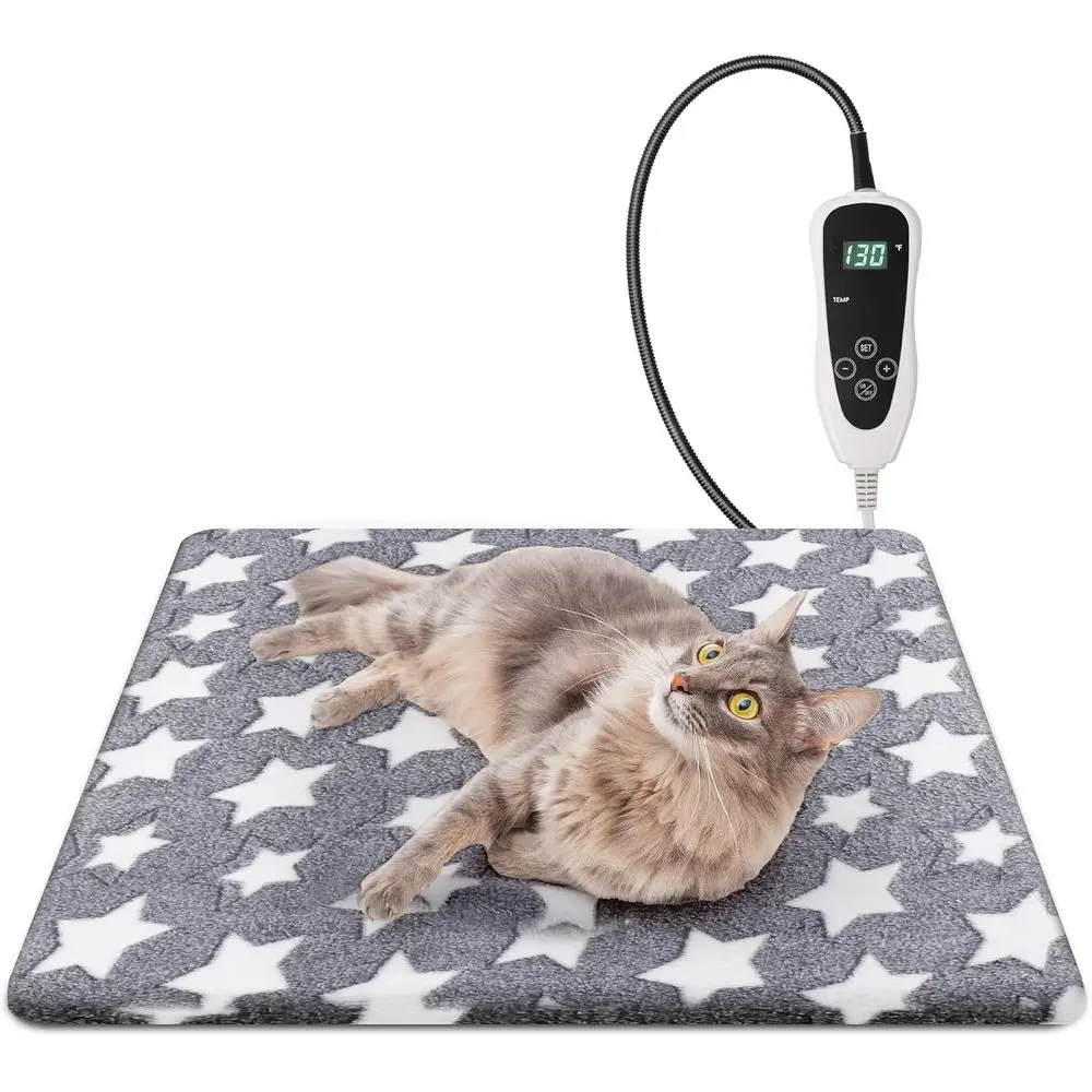 

Грелка для кошек, водонепроницаемая грелка для домашних животных для кошек и собак в помещении, грелка для кошек с 11 регулируемыми температурами и таймером, Indoo