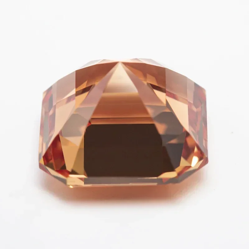 Lab Grown Sapphire Orange Color VVS1 Asscher Shape Charms Beads for DIY Jewelry Making Rings Material Selectable AGL Certificate