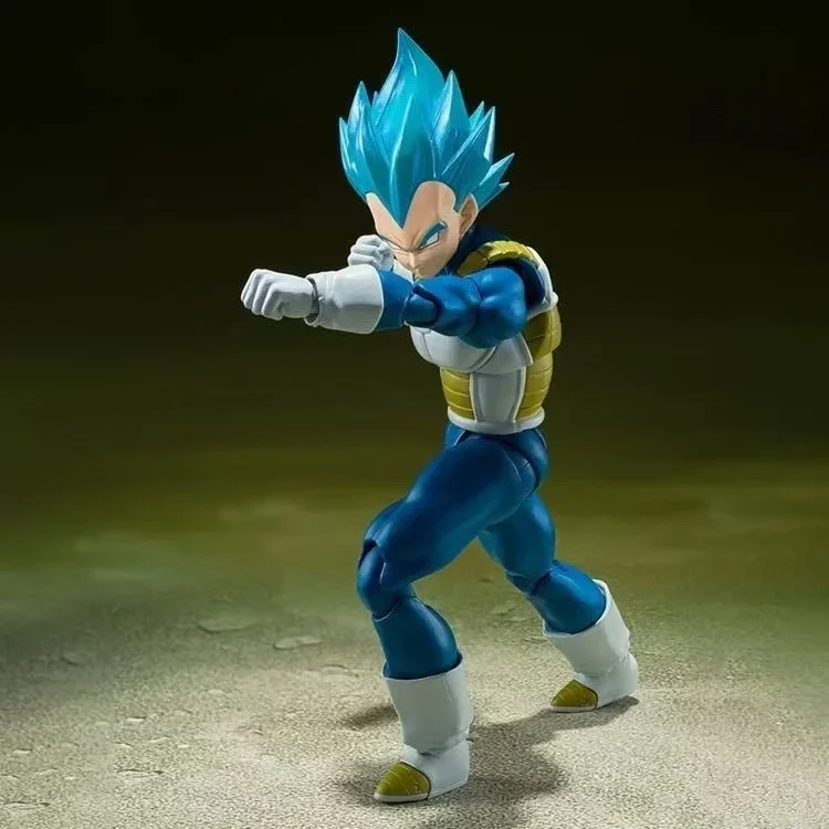 

Bandai SHF Blue Hair Vegeta Implement The Pride of Saiyan Super Saiyan God Figure Model toys