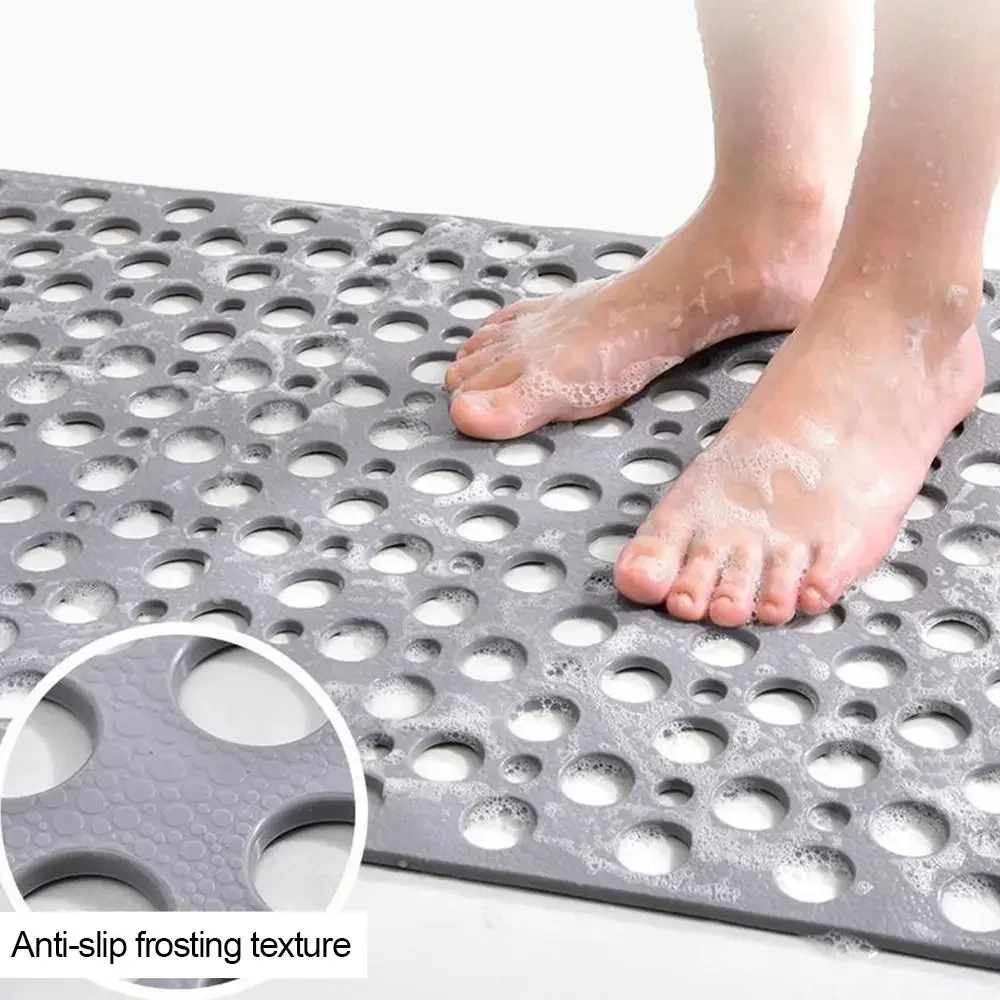 1PC Extra Porous Large Bath Mat Non Slip Bathtub Strong Suction Anti-Mold TPE Shower Mat Kitchen Bathroom Products 70x38/75x43cm