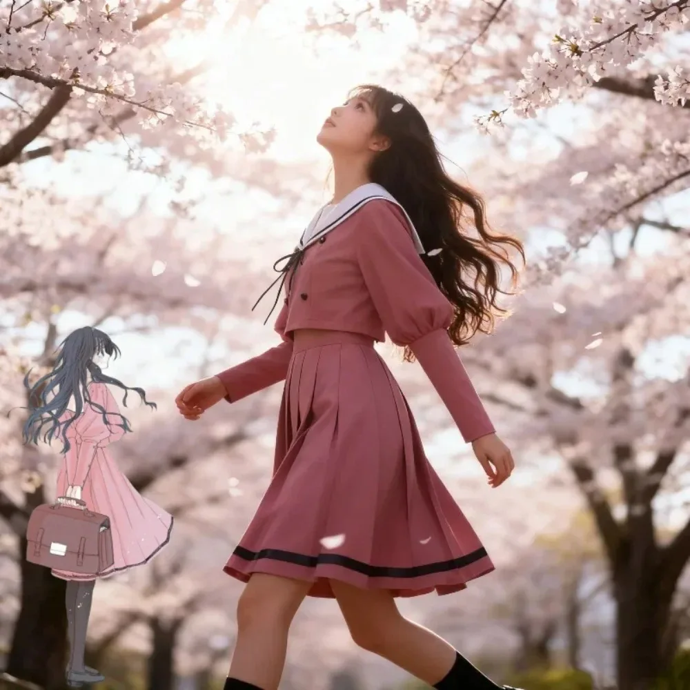 The Fragrant Flower Blooms with Dignity Kaoruko Waguri Subaru Hoshina Cosplay Costume Pink JK Dress Wig Matching RolePlay Outfit