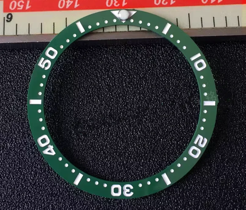 SKX007 009 Green Luminous Flat Ceramic Bezel Insert 38x31.5mm