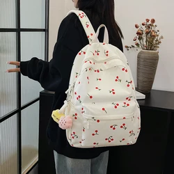 Fashion Versatile Women's Large Capacity Cherry Print Student Schoolbags Simple Casual Outdoor Vacation Travel Sports Backpack