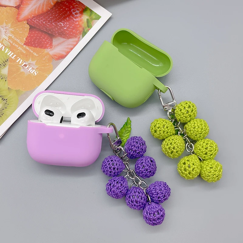 インかわいいミンク毛玉キーホルダーapple airpods 3ケースカバーのための液状シリコーンソフトイヤホンケースairpods 1 2プロカバーボックス