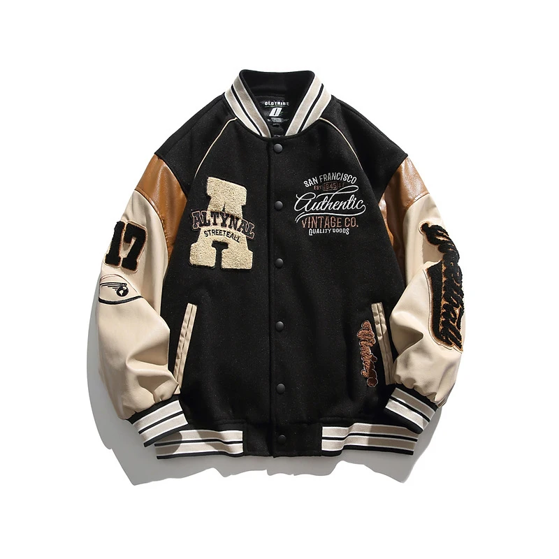 2024 Men's Baseball Jacket Casual Splicing Embroidery Baseball Uniform Autumn Outdoor Jacket Anti-Wind Casual Coat Mens Clothes