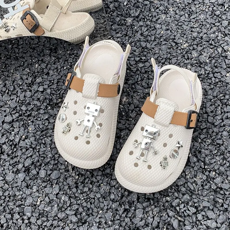 Childrens Covered Toe Sandals Super Soft Elastic Band Portable Convertible for Boys and Girls