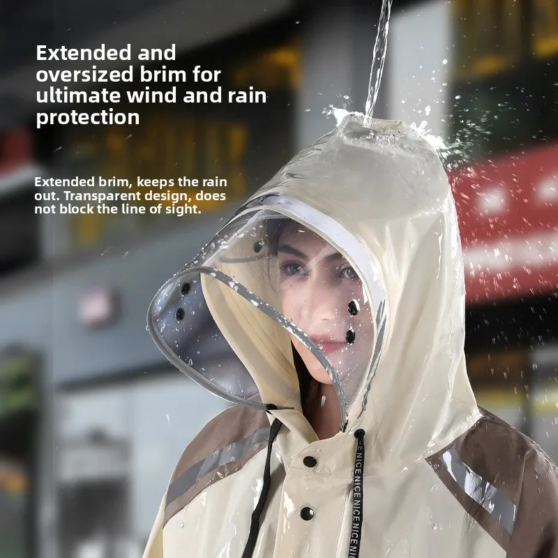 

Raincoat Long Full Body Rainstorm Protection Women's Adult Outer Wear Waist One-piece Single Electric Vehicle Poncho Outdoor