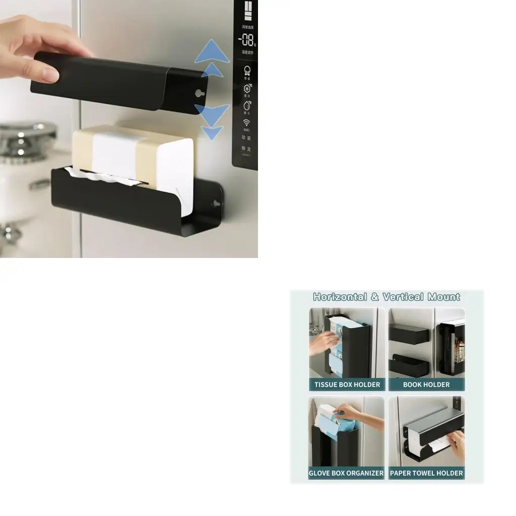 Simple Tissue Paper Holder Carbon Steel Wall Mount Gloves Box Rack For Bathroom Vanity Or Kitchen Countertop