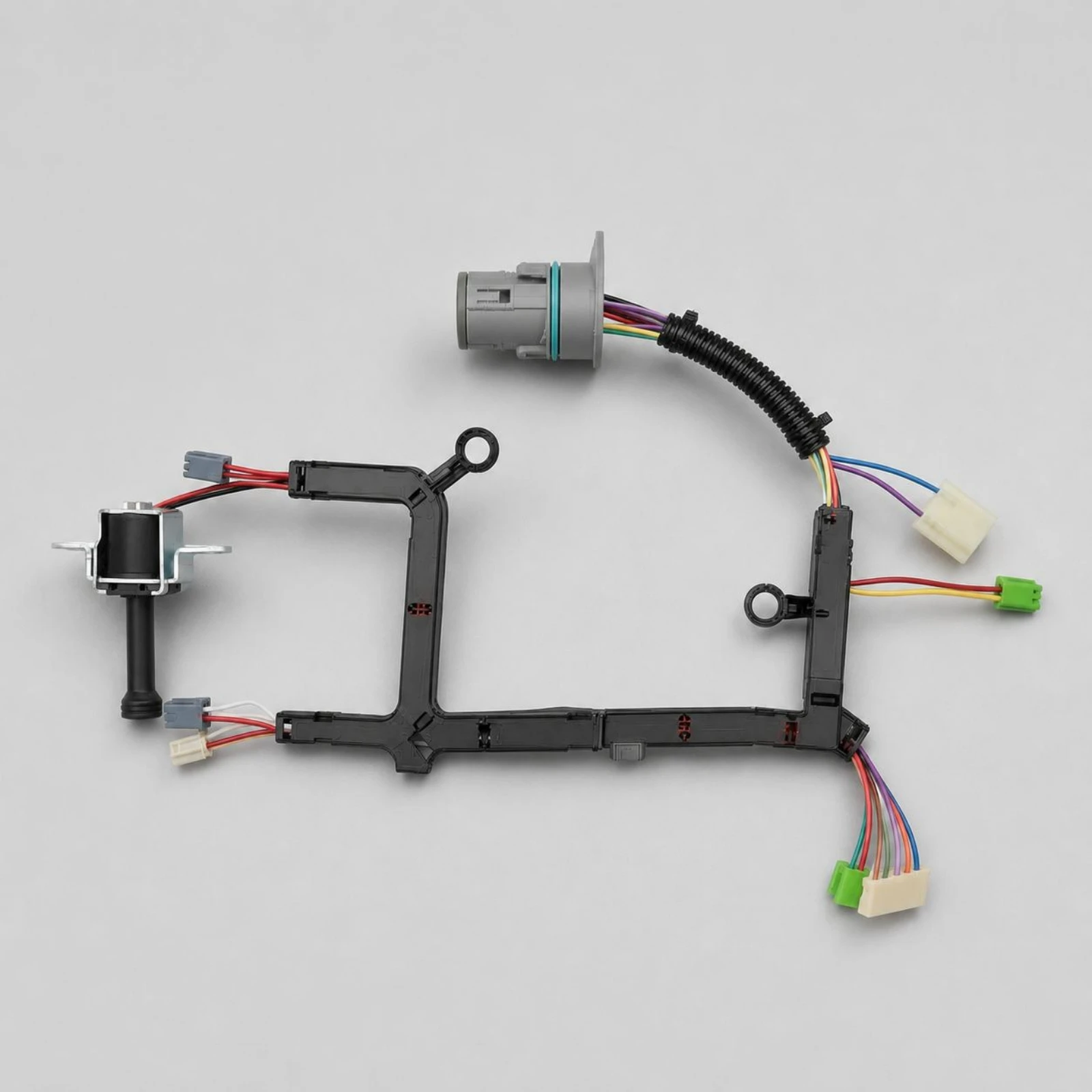 Solenoid Valve Wiring Harness Assembly Corrugated Sleeve Gear-Shift Solenoid Harness Auto Part Black Plastic Mounting Points
