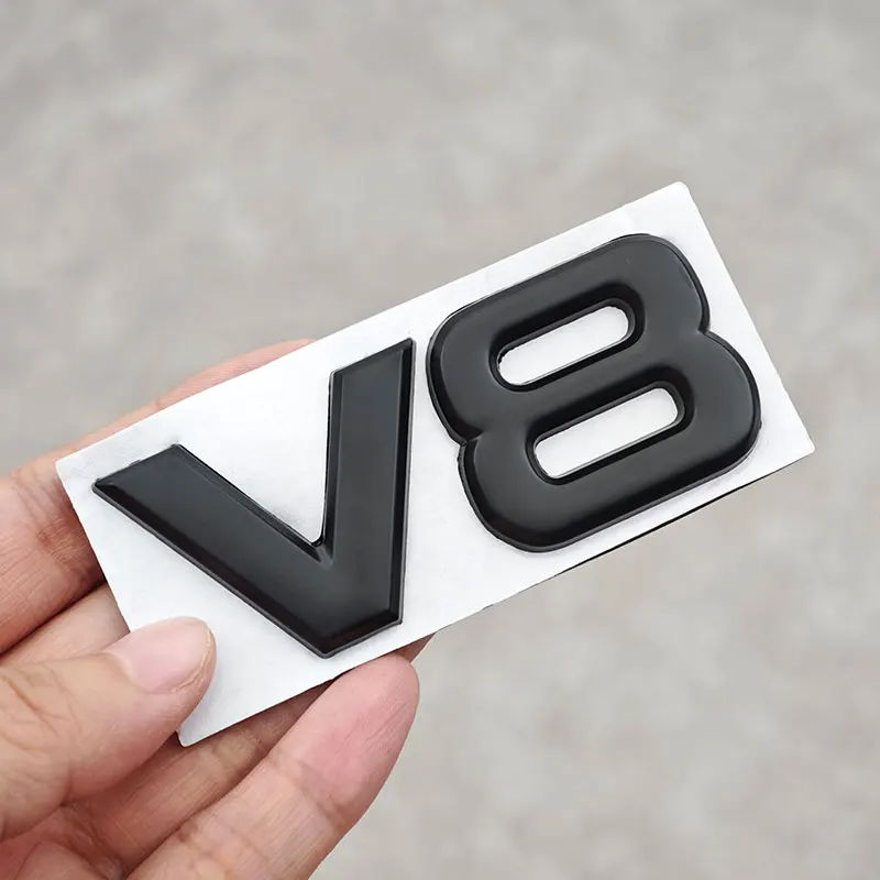 ثلاثية الأبعاد المعادن V8 سيارة الخلفي الجذع ملصق شعار شارة الشارات لبنز AMG BMW مازدا شيفروليه سكودا فورد أوبل أودي فولفو اكسسوارات