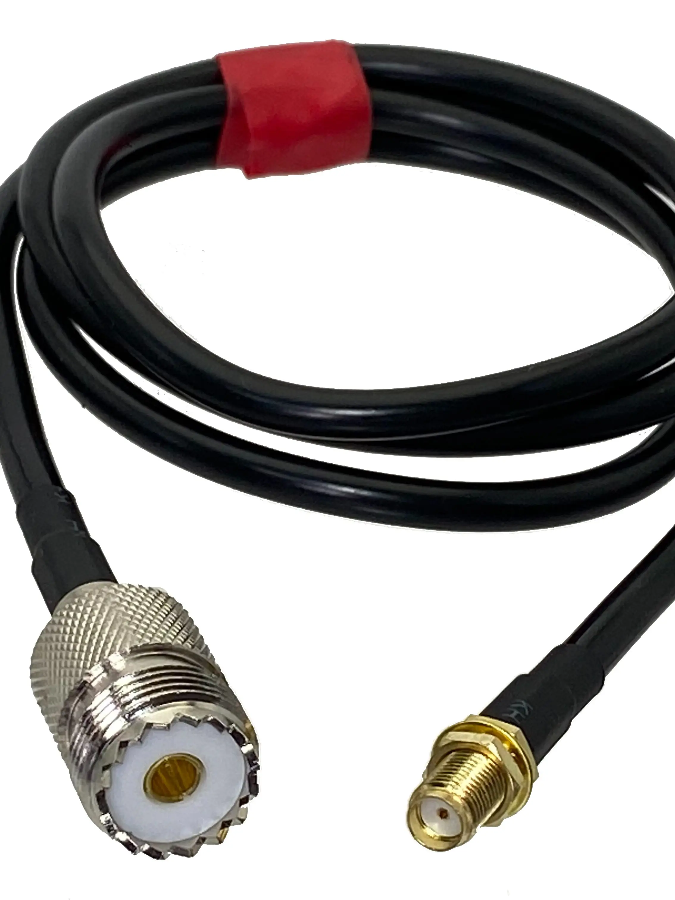 UHF SO239 żeński na SMA żeński grodziowy prosty zaciskany kabel RG58 zworka RF pigtail 4 cale ~ 10 stóp — zdjęcie 2