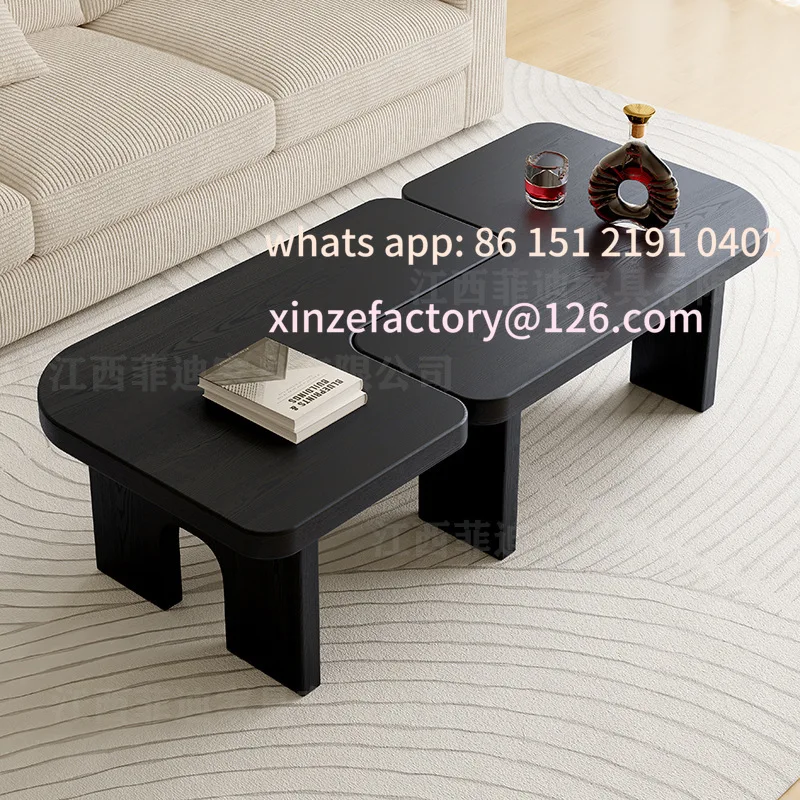 

Customizable solid wood design sense special-shaped creative low side wabi-sabi style tea table home side table