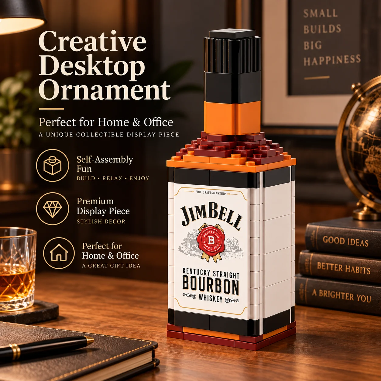 ชุดตัวต่อโมเดลขวดวิสกี้บูร์บง, - Home Bar Set บทวิจารณ์และราคา