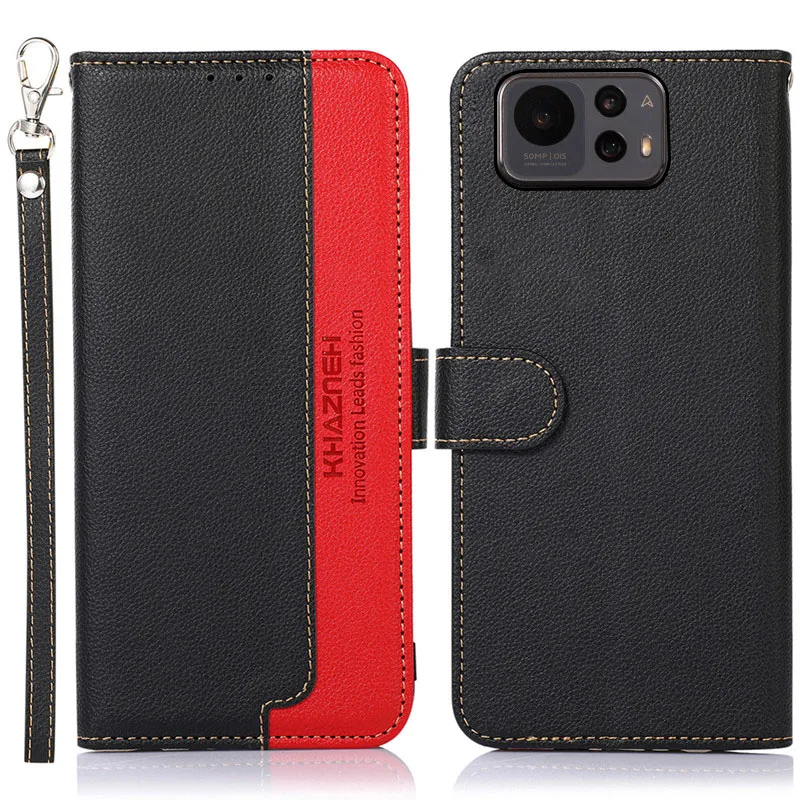 Capa de couro bicolor para celular Asus Zenfone 12 11 Ultra 8 Flip 7 Pro 9 10 com RFID, magnética, à prova de choque, com compartimento para cartões e função carteira.