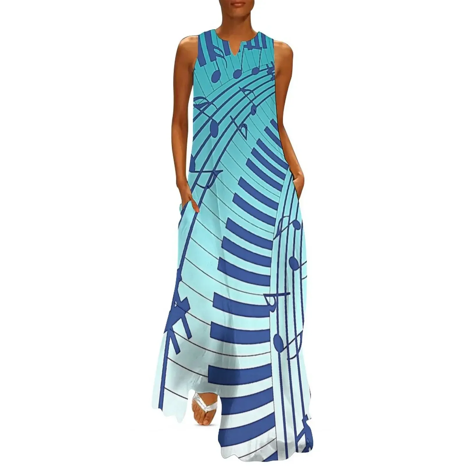 

Music Theme Abstract Art Long Dress Elegant gown women's summer dresses 2025 dress for woman women's elegant loose dresses Dress