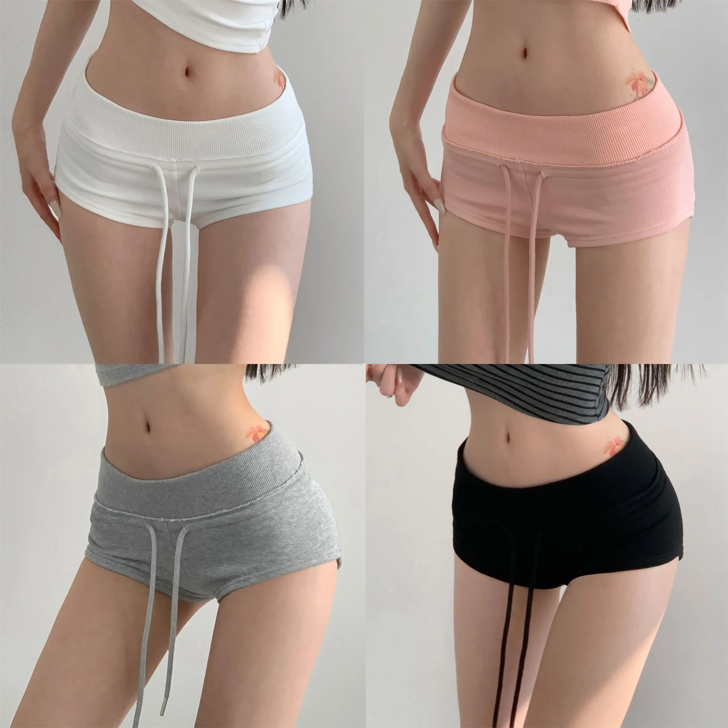 SYsYouthfully Solid Women's Shorts Sexy Summer Hot Sweet Elastic Waist Women Pants Fashion Low Waist Shorts for Women Y2k