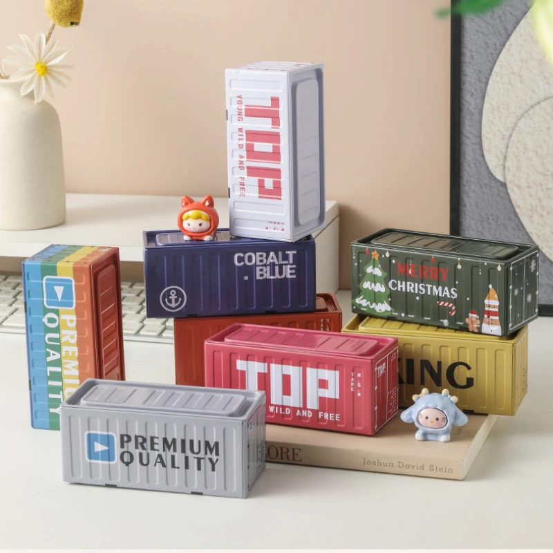 Container Storage Box, High Aesthetic Value, Container Metal Sheet, Small Storage Box, Desktop Decoration Iron Box