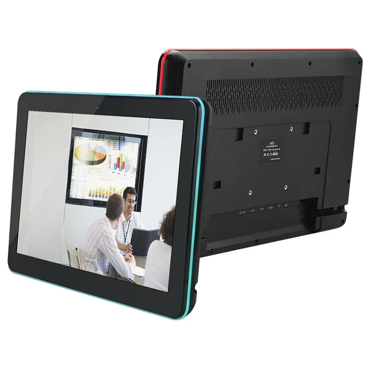 

New design 14 inch android wall mount meeting room poe tablet with surrounding LED light bar