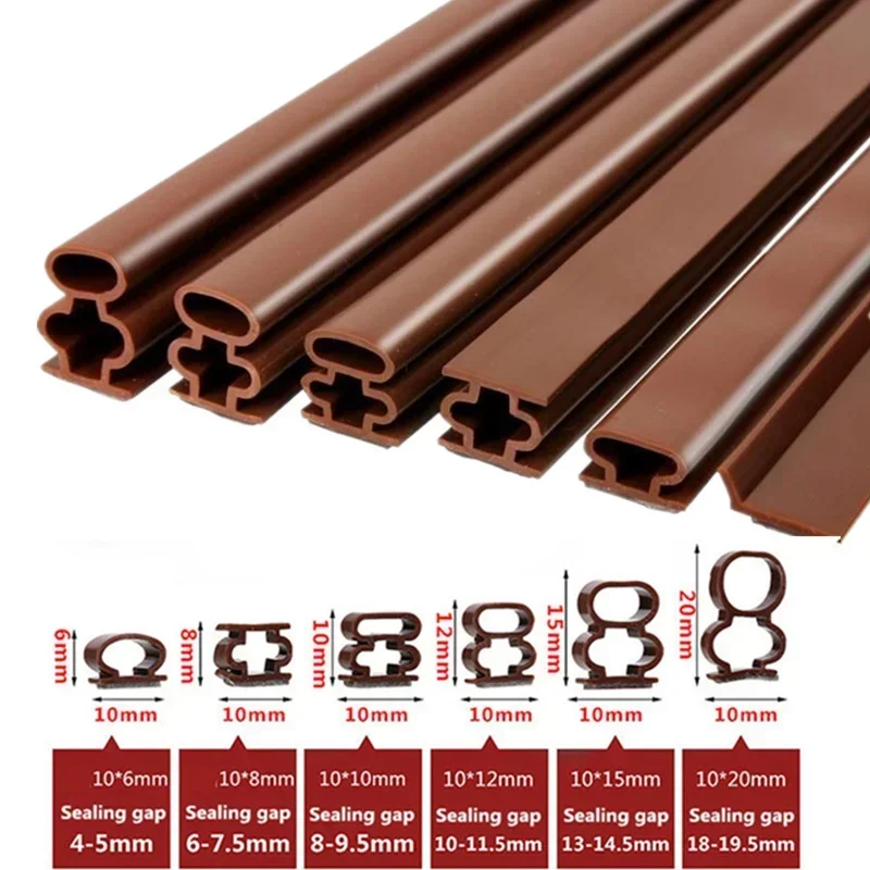 6M Entrance Door Window Sealing Strip Weather Resistant Anti-collision Rubber Self-adhesive White Brown Sound Insulation Strip