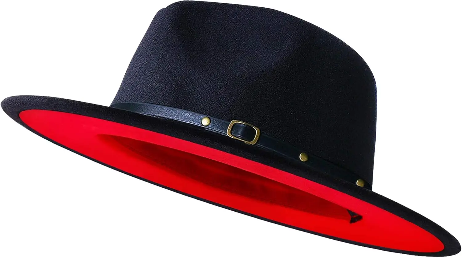 Wide Brim Fedora Hats for Women Men Two Tone Dress Hat Felt Panama Hat