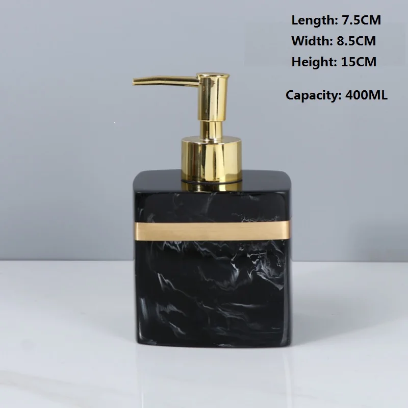 Travel Resin Square Bottle Dispenser Soap Lotion Shower Gel Empty BottleDispenser Bathroom Liquid  for   400/500ml