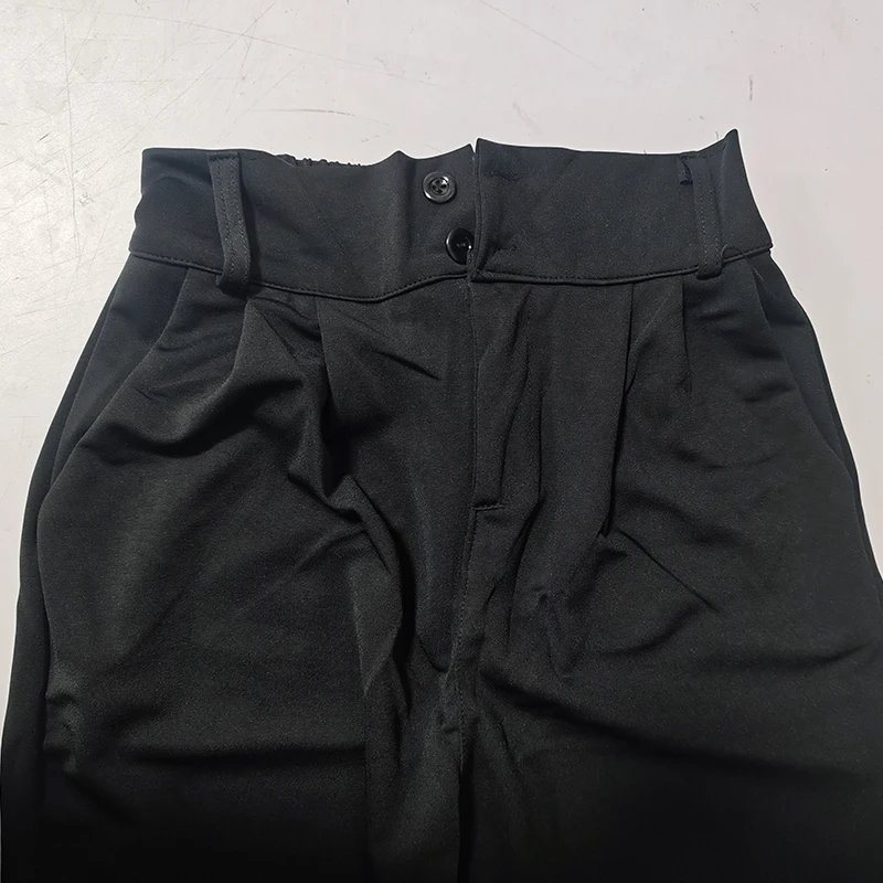 Heißer Verkauf Dame Koreanische Hohe Taille Anzug Hosen Weibliche Bequeme Täglichen Gerade Bein Hosen Frauen Klassische Mode Feste Hosen – Detail 2