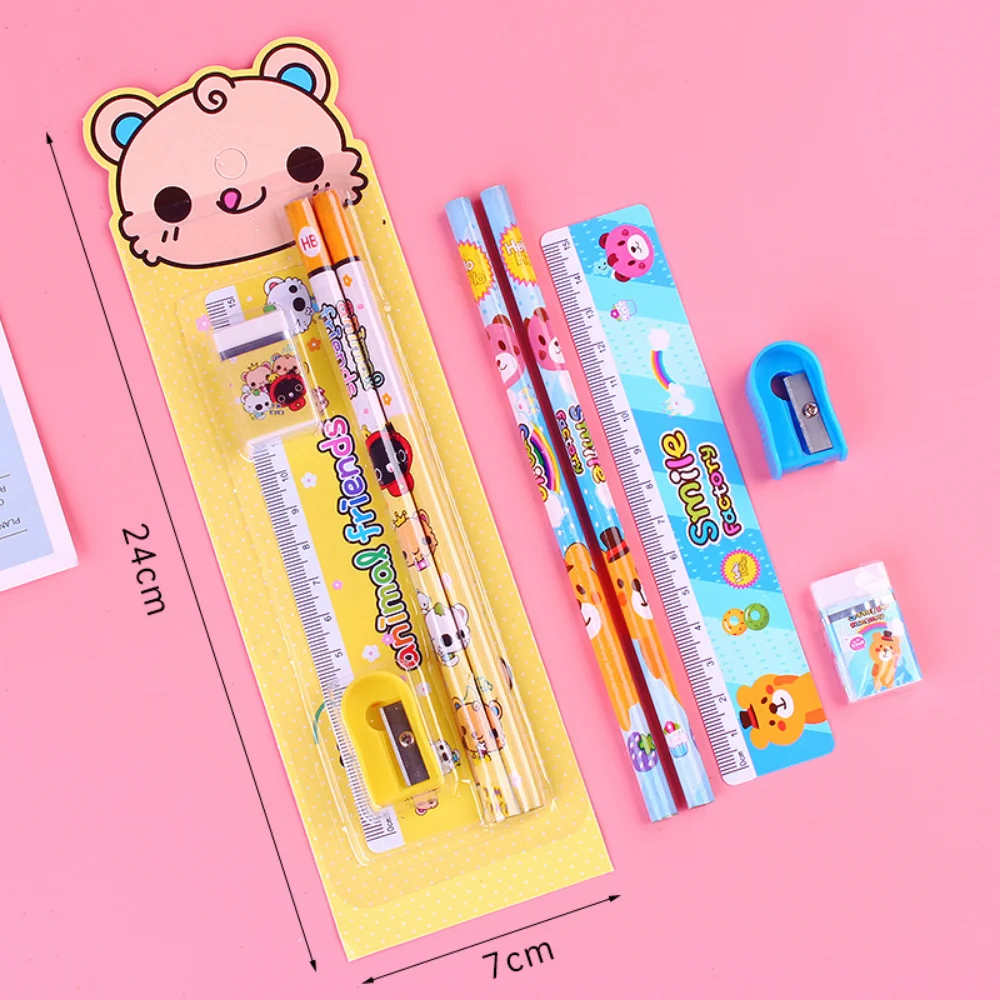 Assorted School Supplies Ergonomic Packaged 5pcs Set Student Pencils Eco-Friendly Writing Tools For Children'S Learning New