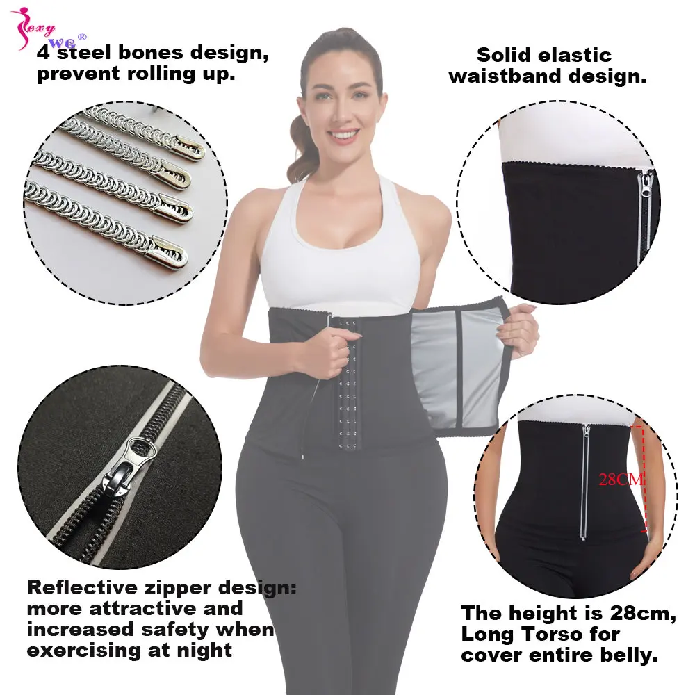 SEXYWG Waist Trainer for Women Weight Loss Belly Belt Hot Sweat Waist Cincher Fitness Band Ladies Body Shaper Workout Sport