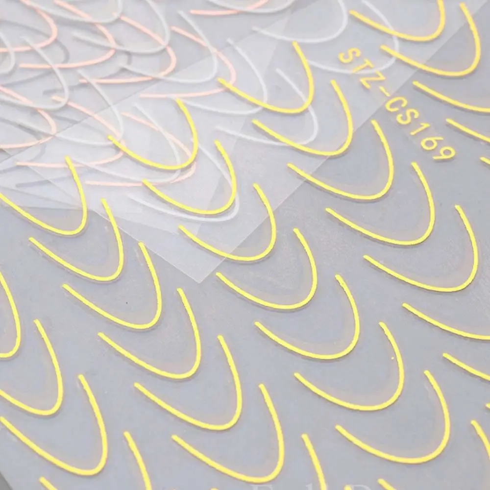 Láminas para uñas, deslizadores para decoración de uñas, estilo francés, autoadhesivas, líneas 3D, pegatinas para uñas a rayas, calcomanías para manicura, decoración artística de uñas