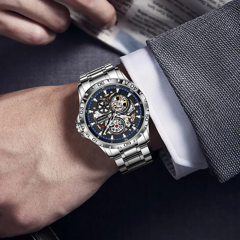 Men's Steampunk Skeleton Automatic Mechanical Watch