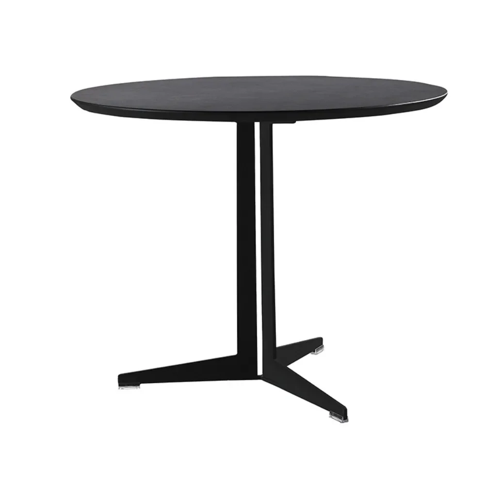 Modern simple round coffee table table solid iron foot bench high-grade negotiation table