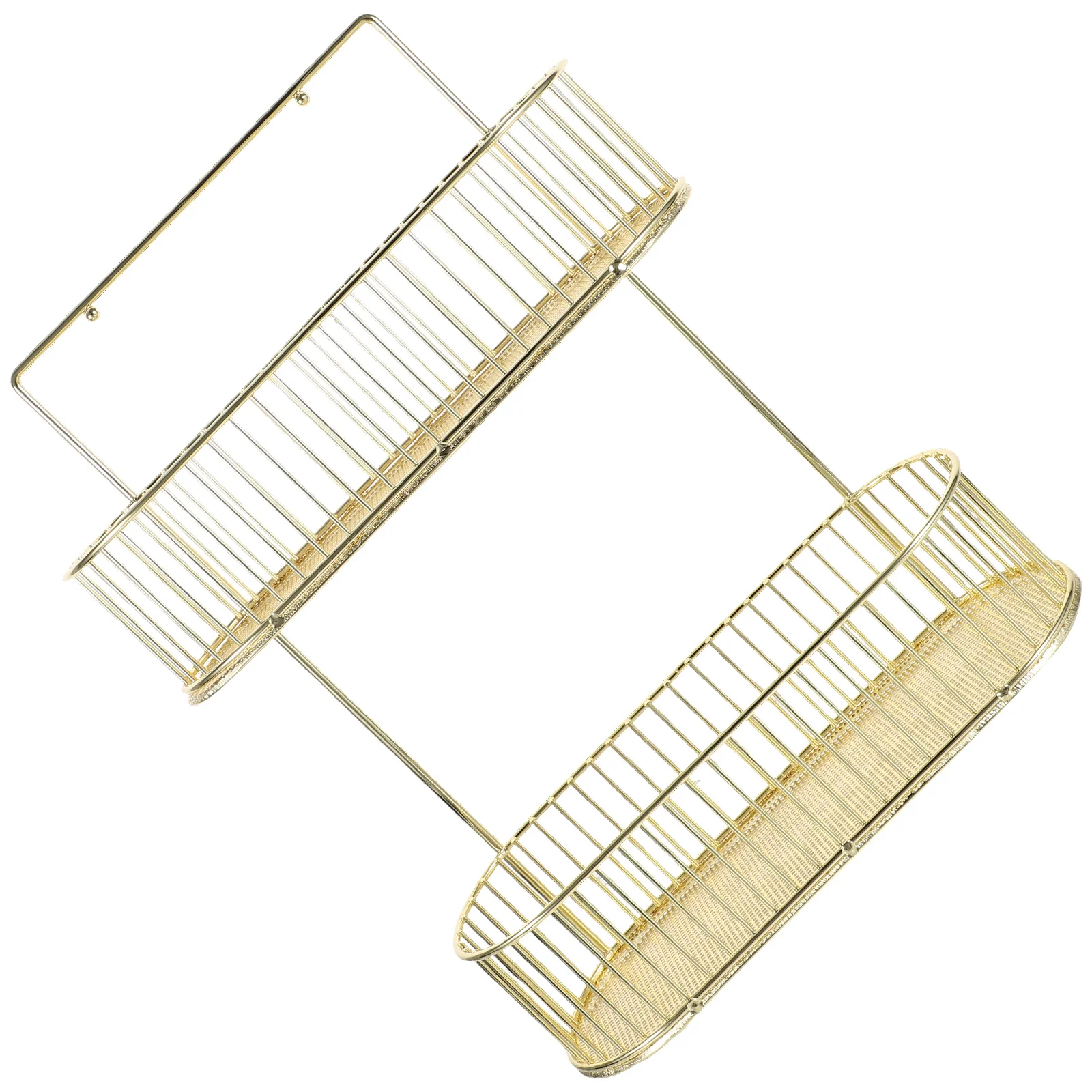 

Wall-mounted Spice Rack 2-Layer Rose Gold Kitchen Bathroom Storage Organizer Condiment Holder Seasoning Bottle Shelf