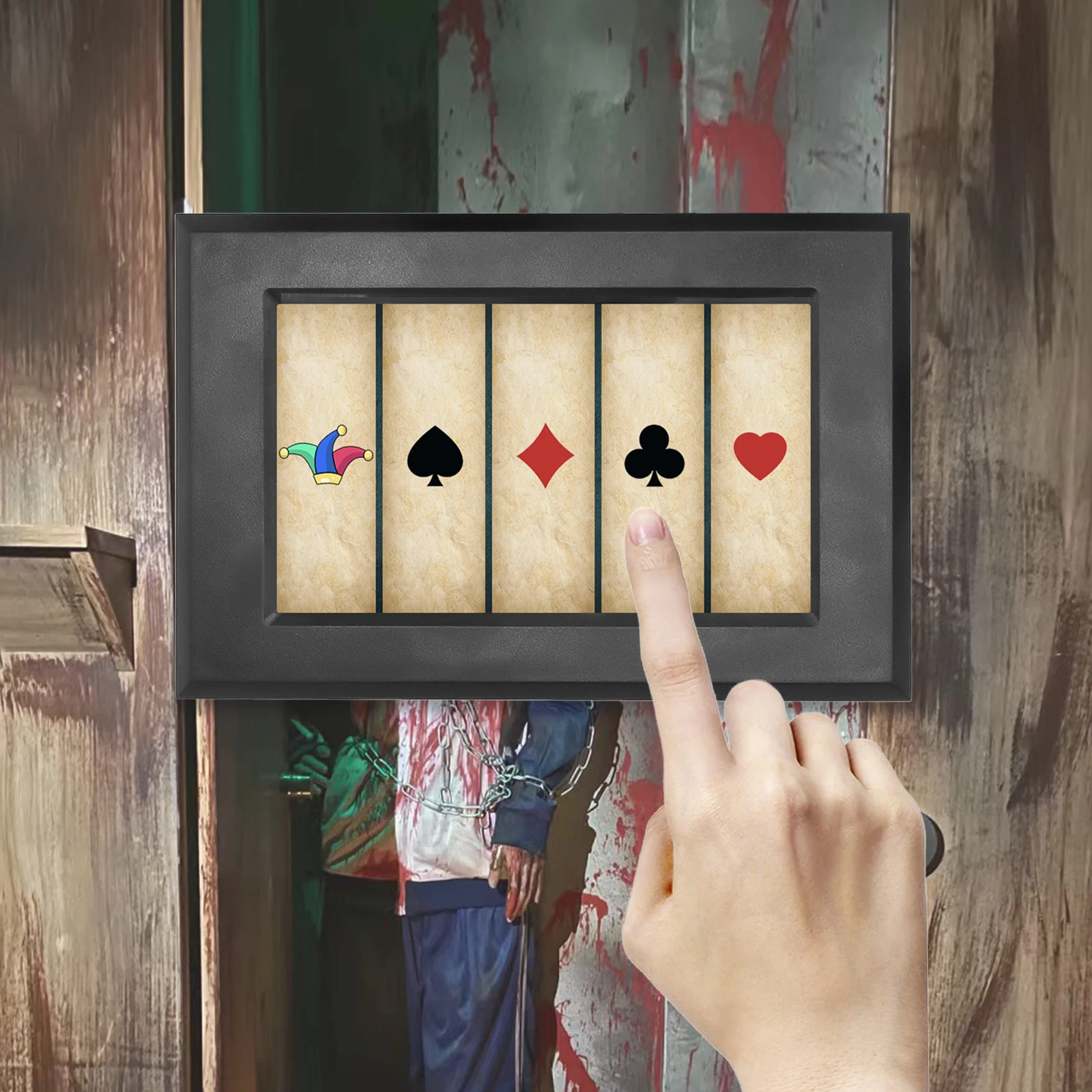 Mysterieuze Studio Escape Room Rekwisieten Elektronisch puzzelspel Schitterend 1987, GY Smart Screen Poker Edition