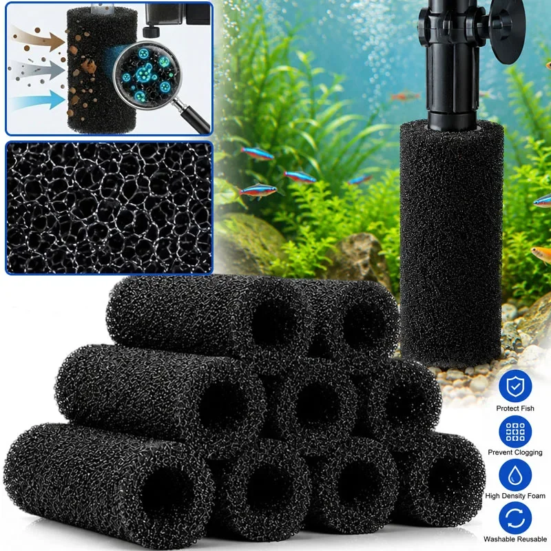 Aquarium Pre Filter Sponge Fish Tank Inflow Inlet Filter Foam Roll for Prevent Small Fish Shrimp Being Sucked Filter Barrel Tool