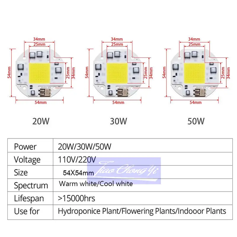 20W 30W 50W COB led Bulb Smart IC AC 110V/220V/ 110V-220V Driver warm white.cool white Spotlight Floodlight Flip chip lamp tube