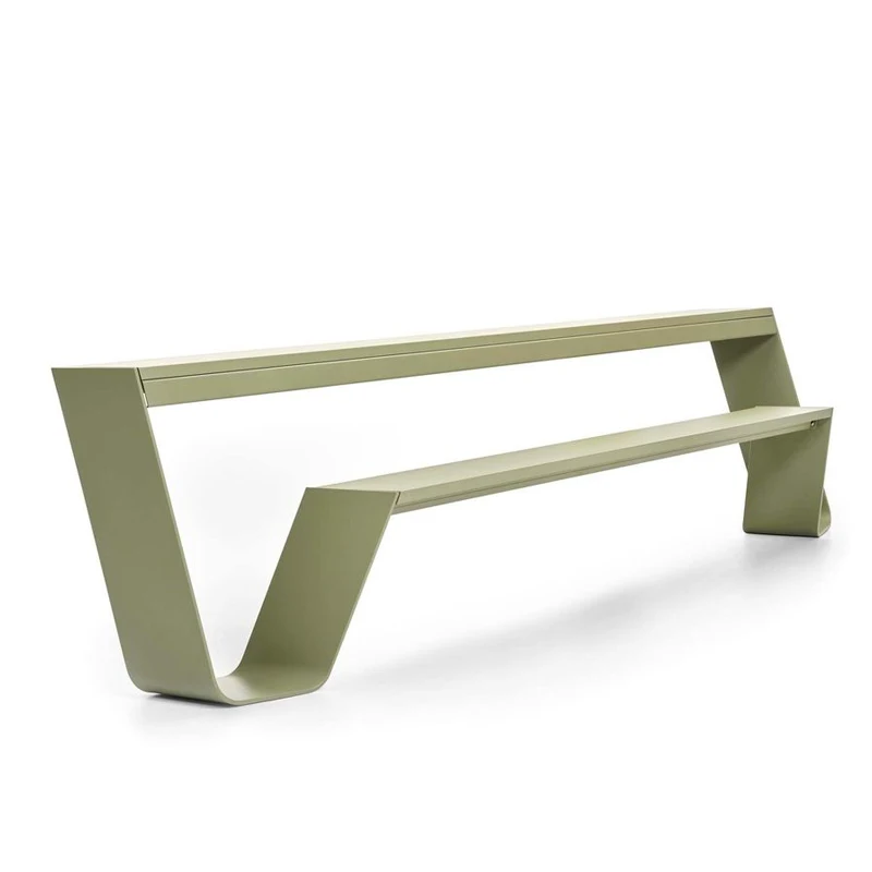 Outdoor Public Table and Chair Kit One-piece Bench Stainless Steel Park Chair Combination