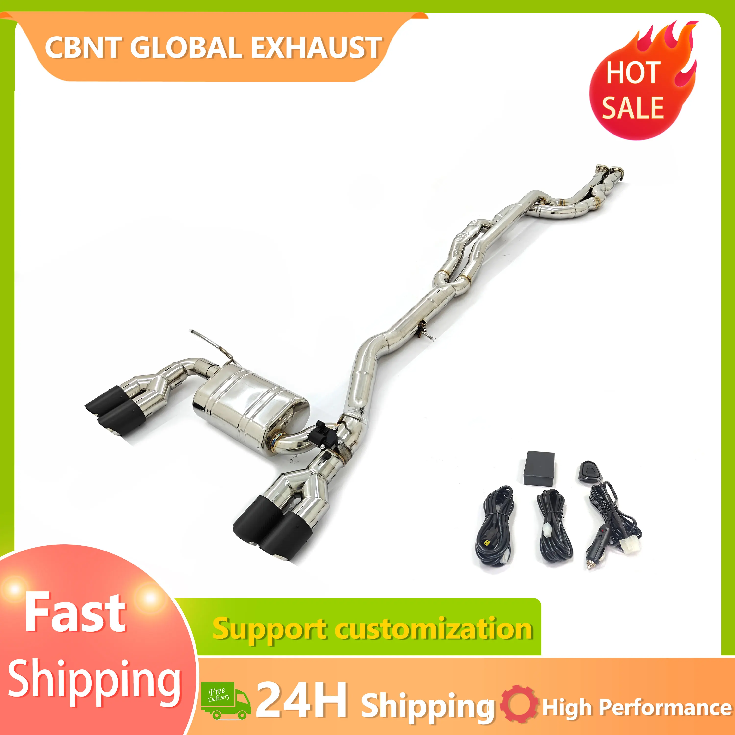 

CBNT In Stock Stainless Steel Valvetronic Catback Exhaust for BMW S55 M2 Competition F87 M2C 3.0T Remote Control Exhaust System