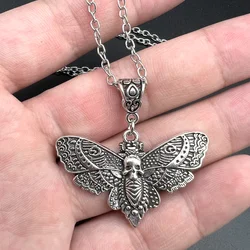 1pcs Gothic Deaths Head Skull Moth Pendant Necklace Jewellery Insect Birthday Nature Lover Gift