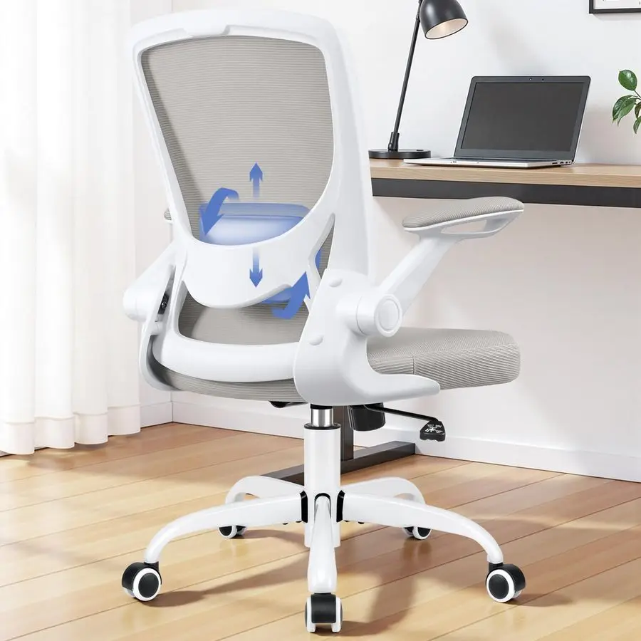 

Ergonomic Office Chair, Mesh Computer Chairs with Lumbar Support, Swivel Desk Chair with Flipup Arms and Adjustable Customizable