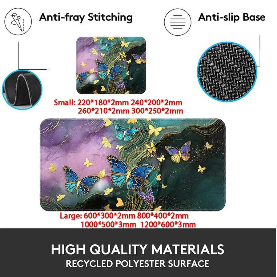 Anti slip Mouse Pad Desk accessories Keyboard Mouse Pad Computer Laptop Pad office Pad Game Console Pad Marble Butterfly