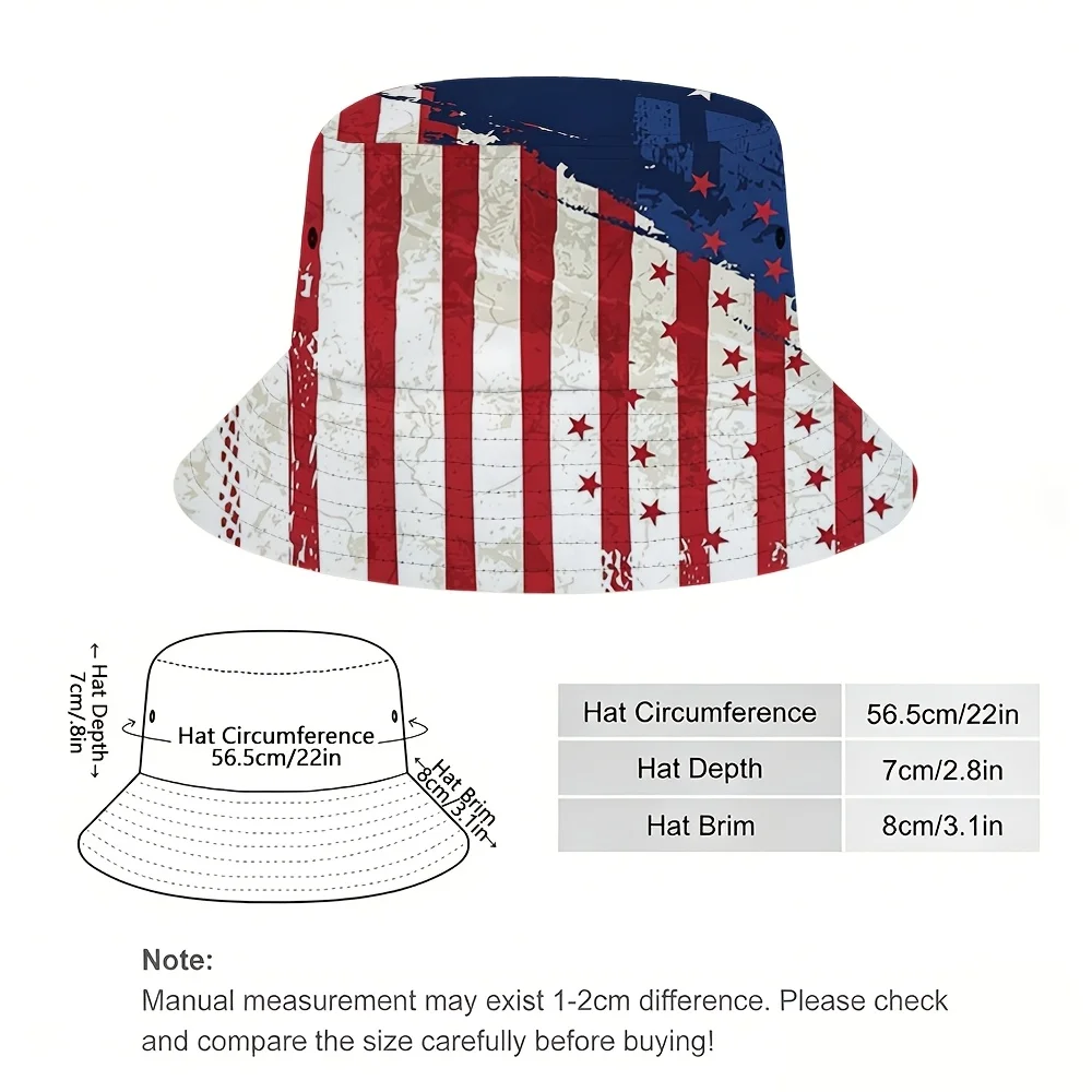 Custom 1 Unisex Spring/Summer Printed Bucket Hat, 250th Anniversary of American Independence Themed, for Outdoor, Casual, and Sp