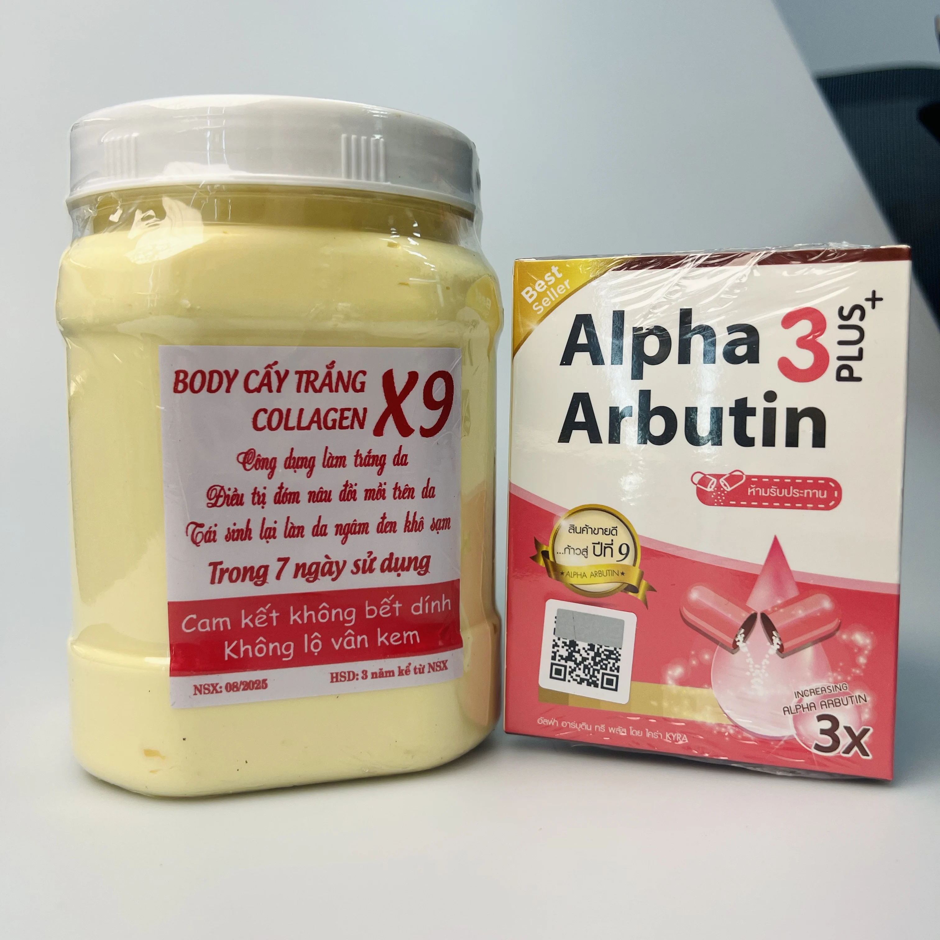 

Hộp Kem Body Cấy Trắng Collagen X9 Trắng Bật Tone , Ko Lộ Vân, Ko Bết Rít Body care Brightening Moisturizer