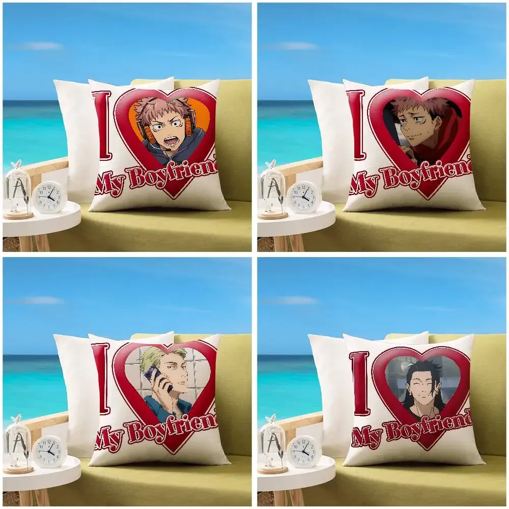 I Love My Boyfriend A-Jujutsu Kaisen-S Pillow Case Sofa And Living Room Decorative Dust-proof And Mite-proof Invisible Zipper