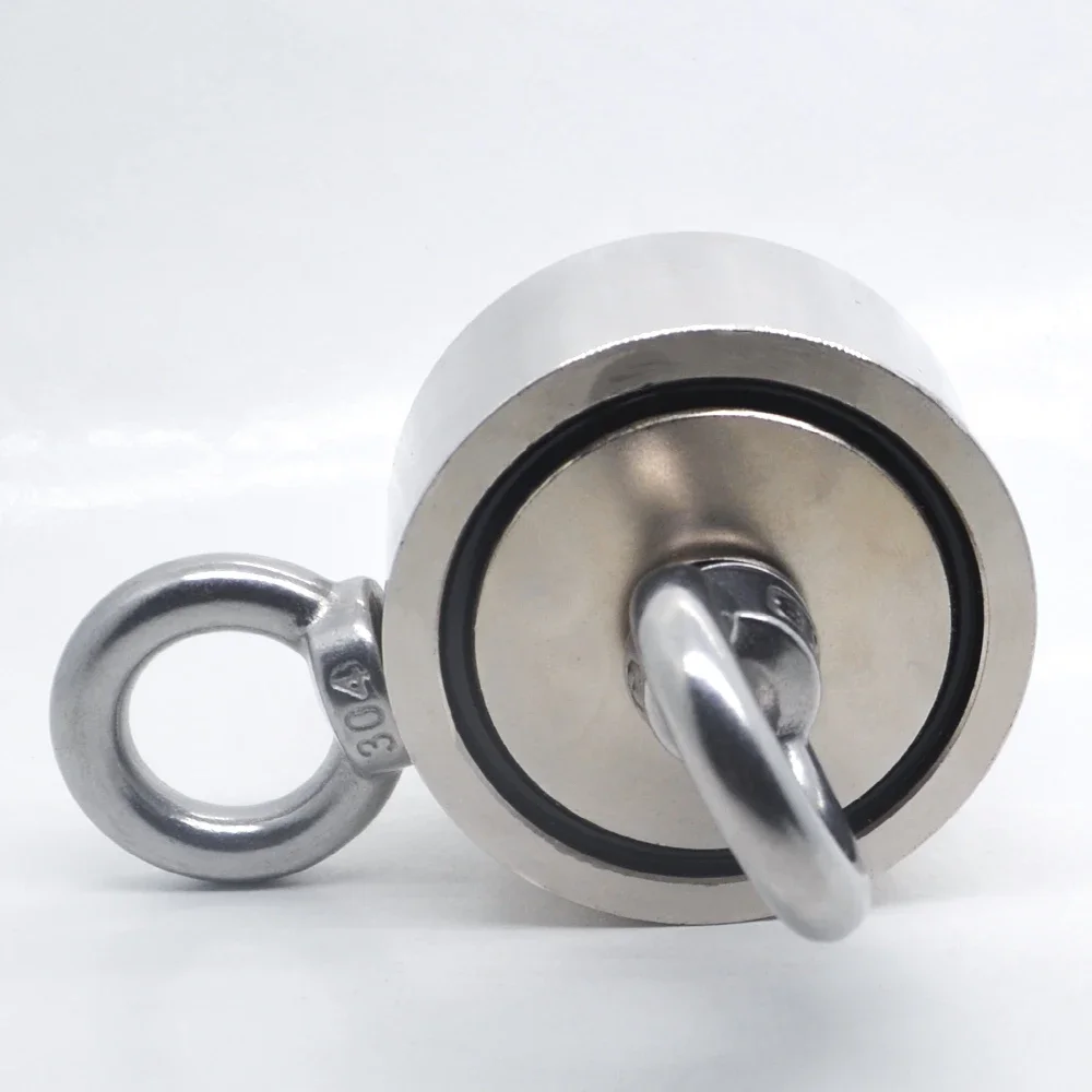 Strong Powerful Neodymium Magnet Round Hook Salvage Magnet Sea Fishing Holder Pulling Mounting Pot with Ring 48mm 60mm 67mm 94mm