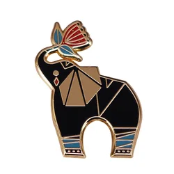 Good Luck Elephant boho enamel pin Tribal animal aesthetics art badge brooch
