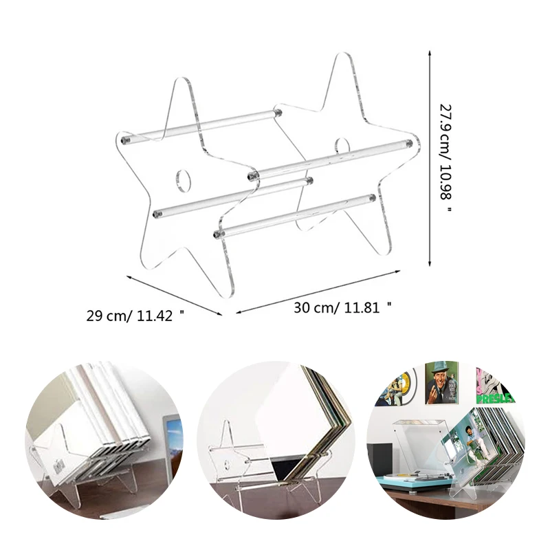 1 st Display Rack Draagbare Acryl Display Standhouder Veelzijdige Plank Showcase Rack Voor Boeken Albums Records Woonaccessoires