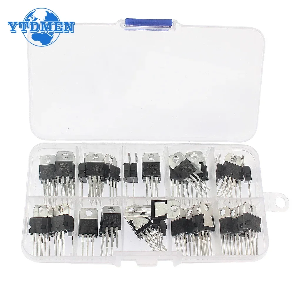 5-50pcs Voltage Regulator IC Kit TO-220 LM317T L7812CV L7805CV L7806CV L7808CV L7809CV L7810CV L7815CV L7818CV L7824CV