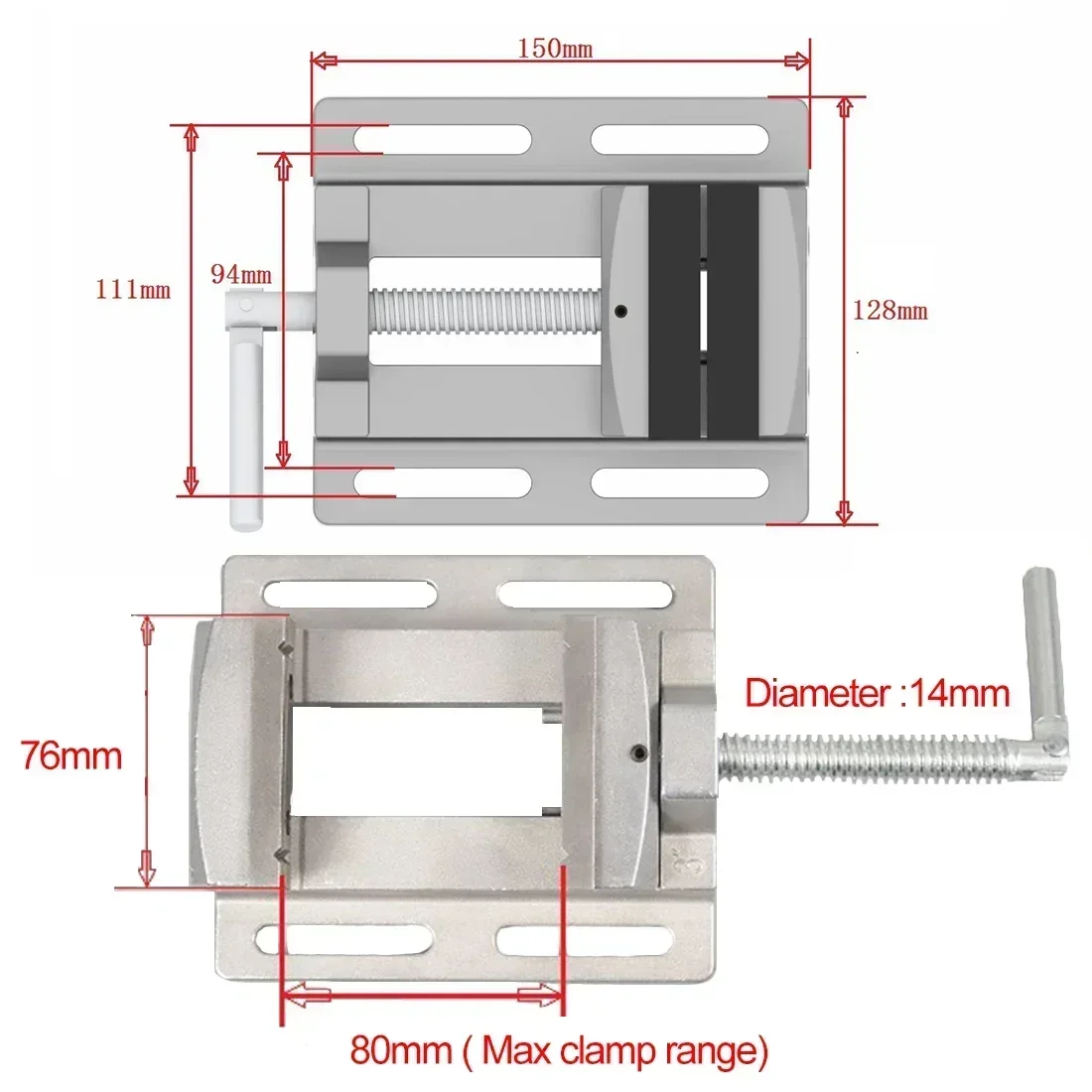 Fresatrice Pinza per trapano BG-6256 2.5 pollici 3 pollici Trapano a colonna Morsa Morsetto da banco Pinze piatte Supporto fisso Pinza a becchi